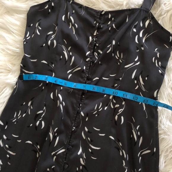 Saltwater Luxe Silky Dress S Darkest Grey with Feather Pattern - Picture 13 of 16